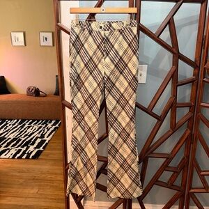 Topshop Plaid Flare Trousers NWT